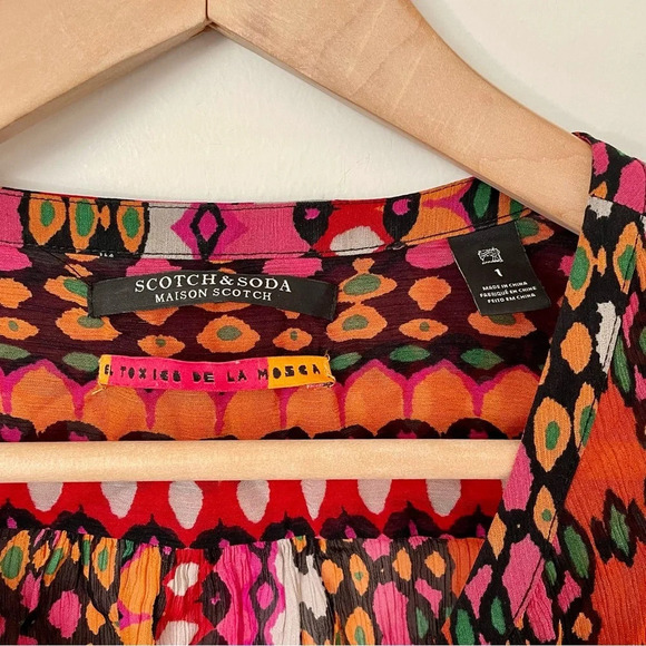 Scotch and Soda Maison Scotch Women's Sheer Colorful Printed Tunic Top - Picture 10 of 13